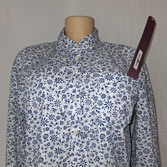 GAP Women's  Size S White and Blue Patterned Shirt - Picture 6 of 15